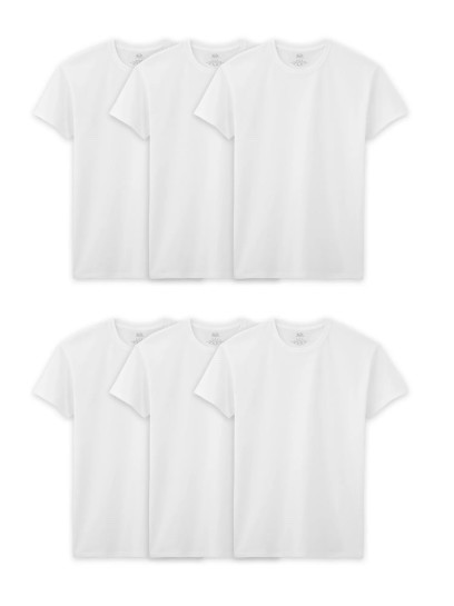 Fruit of the Loom Men's T-Shirts 6Pack Crew White Slightly Imperfect XL-2X-3-4XB