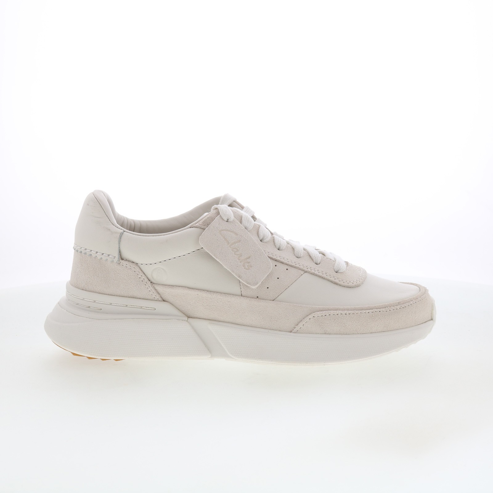 Clarks Craft Pace 26179691 Mens White Leather Lifestyle Sneakers Shoes