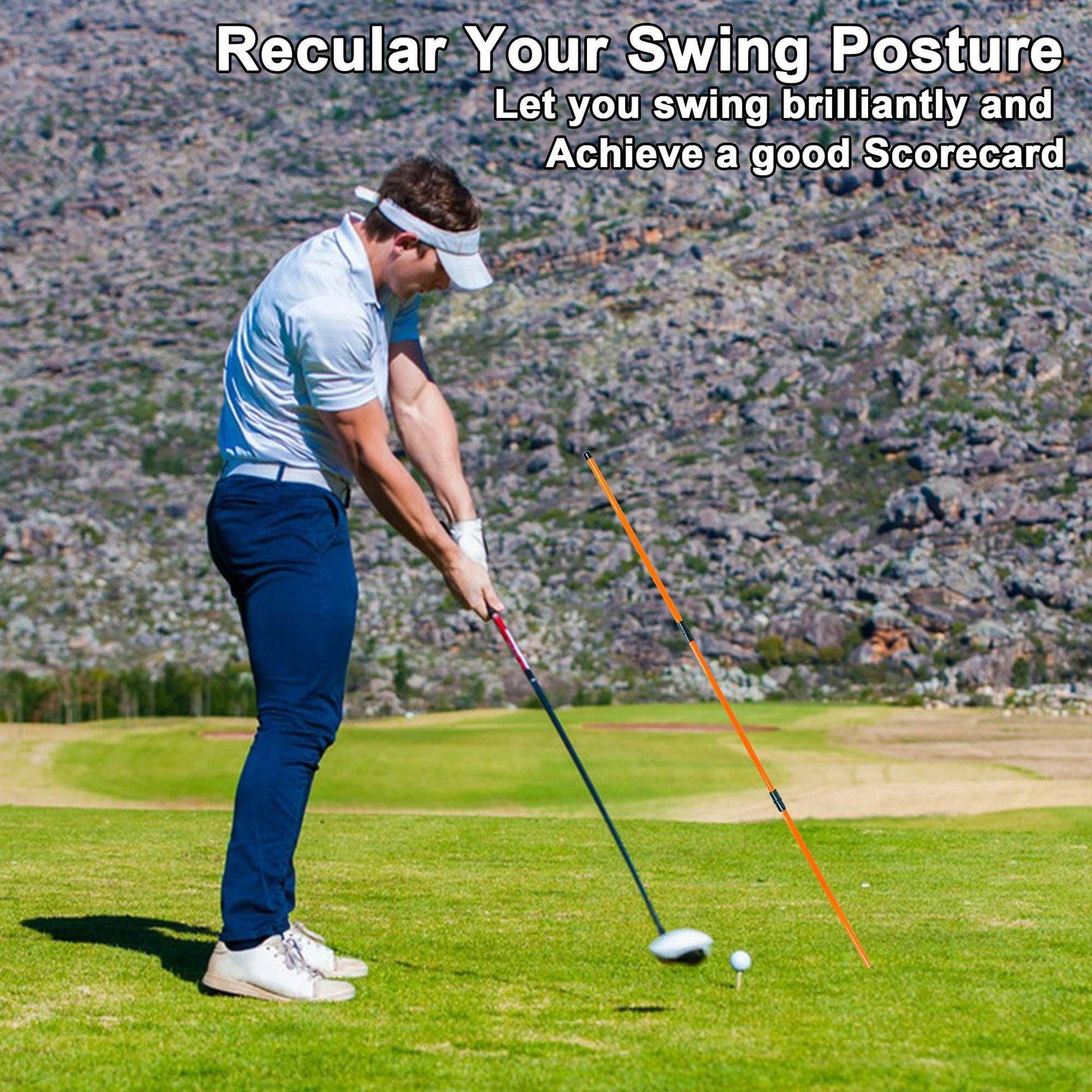 Golf Alignment Sticks 48" Collapsible Alignment Rods Golf Training Aid for Ai...