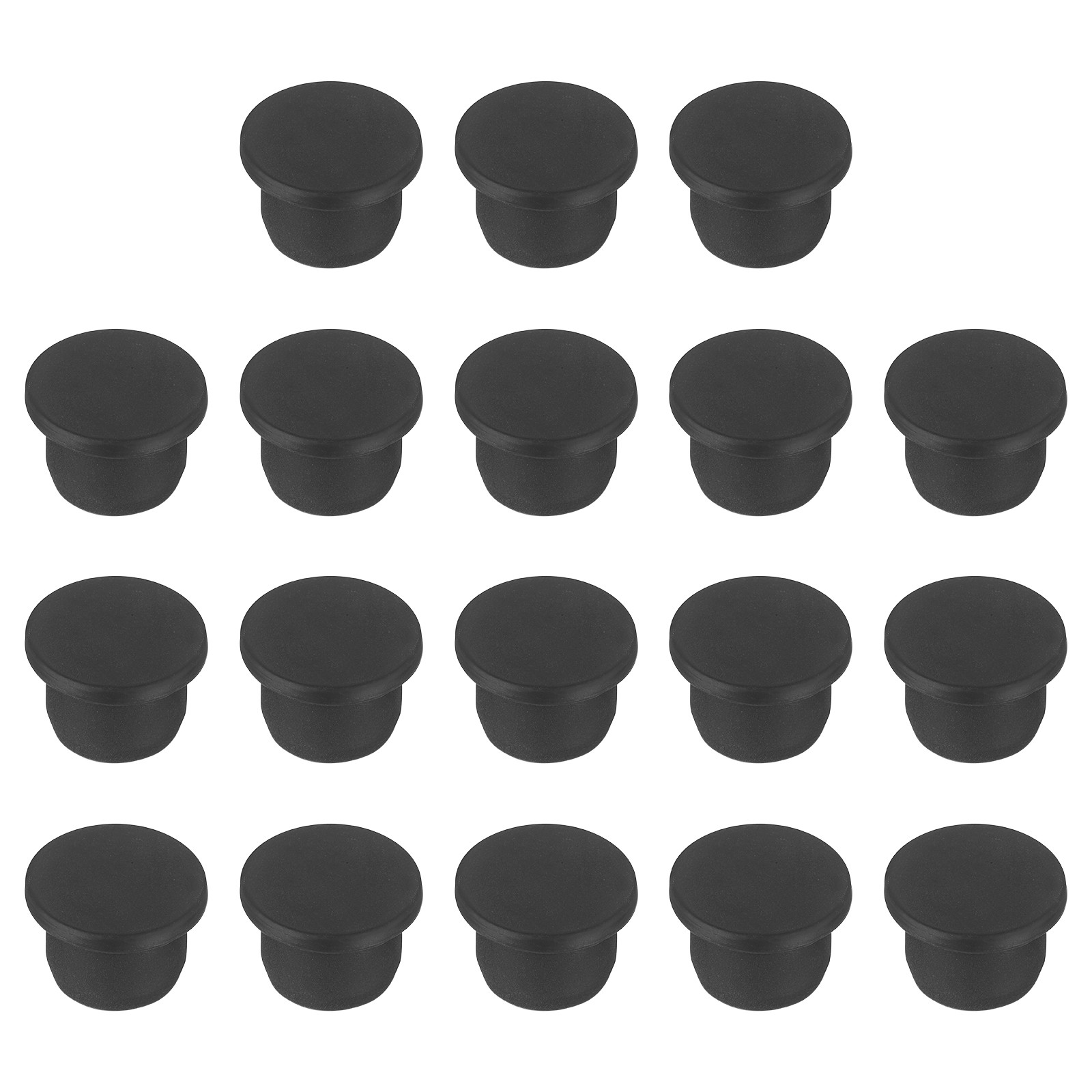 18pcs T-Shaped Silicone Plugs 14mm 9/16" Dia for 13.5-14mm Holes, Black