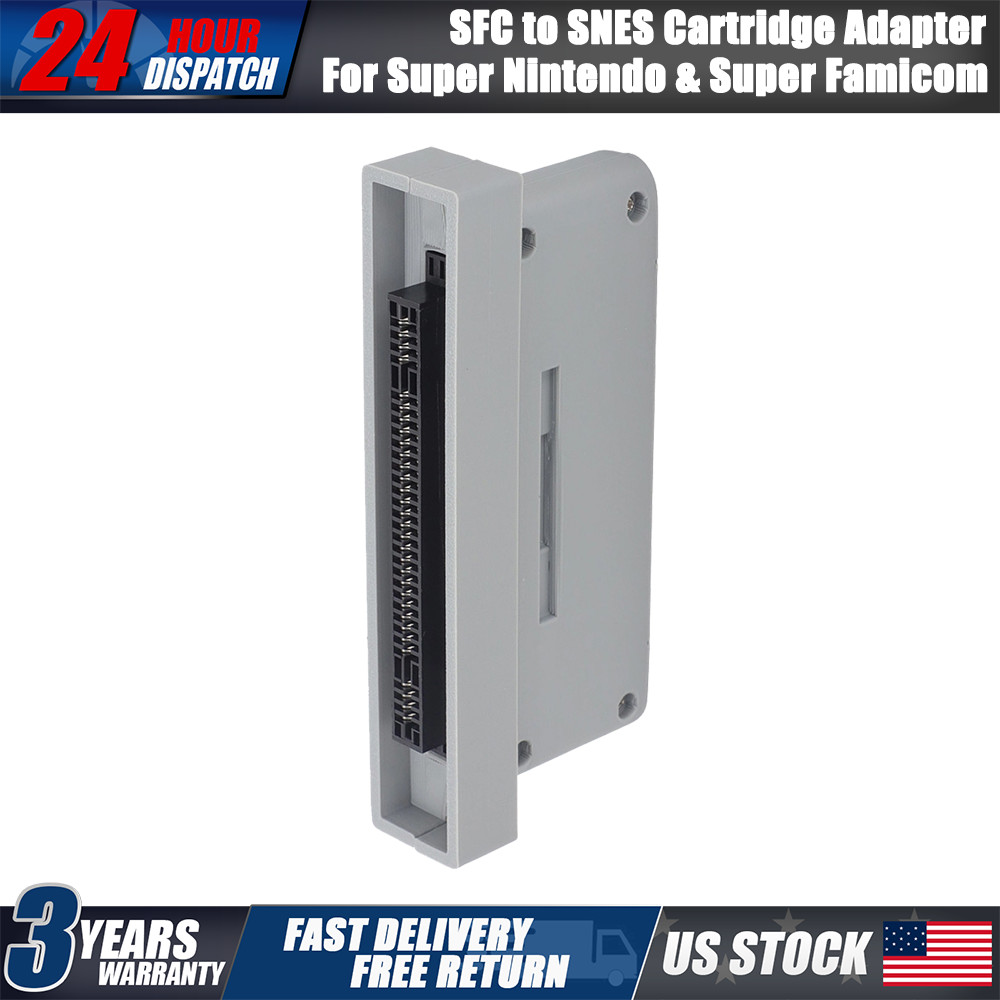 SFC ⇄ SNES Cartridge Adapter For Super Nintendo & Super Famicom Plug-In Gray USA