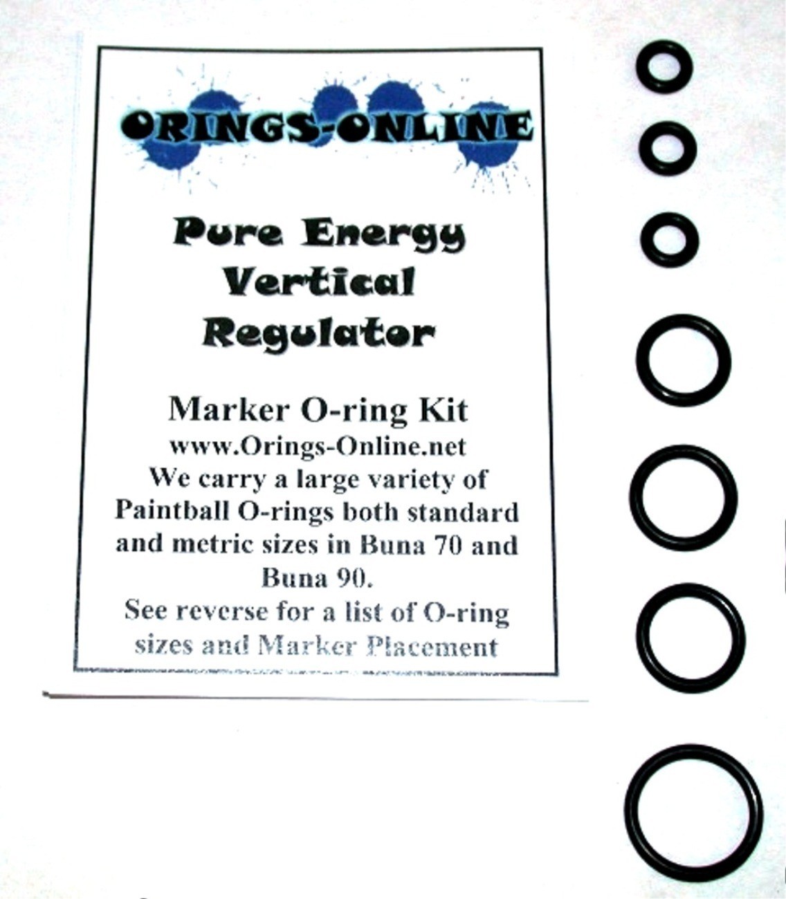 Pure Energy Vertical Regulator Paintball O-ring Oring Kit x 4 rebuilds / kits