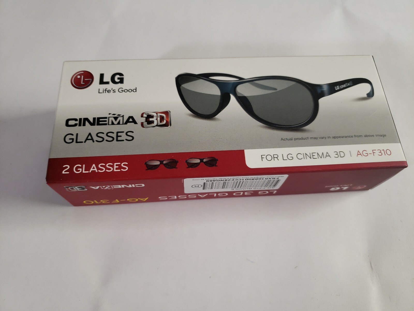 3D Glasses LG Cinema AG-F310 1 Pair of glasses ONLY - 1 missing from box