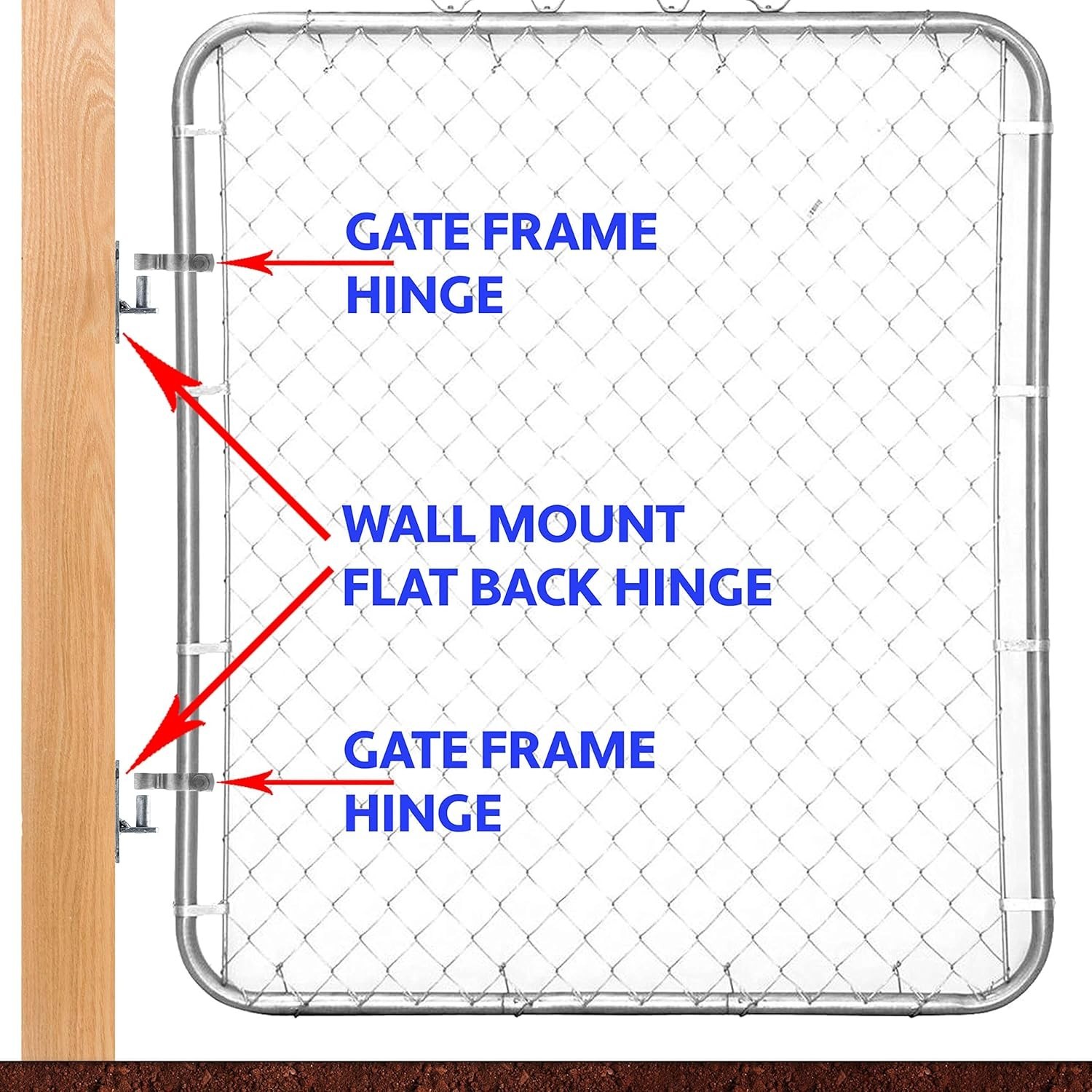 Rust-Resistant Wall Mount Hinges 2 Pack