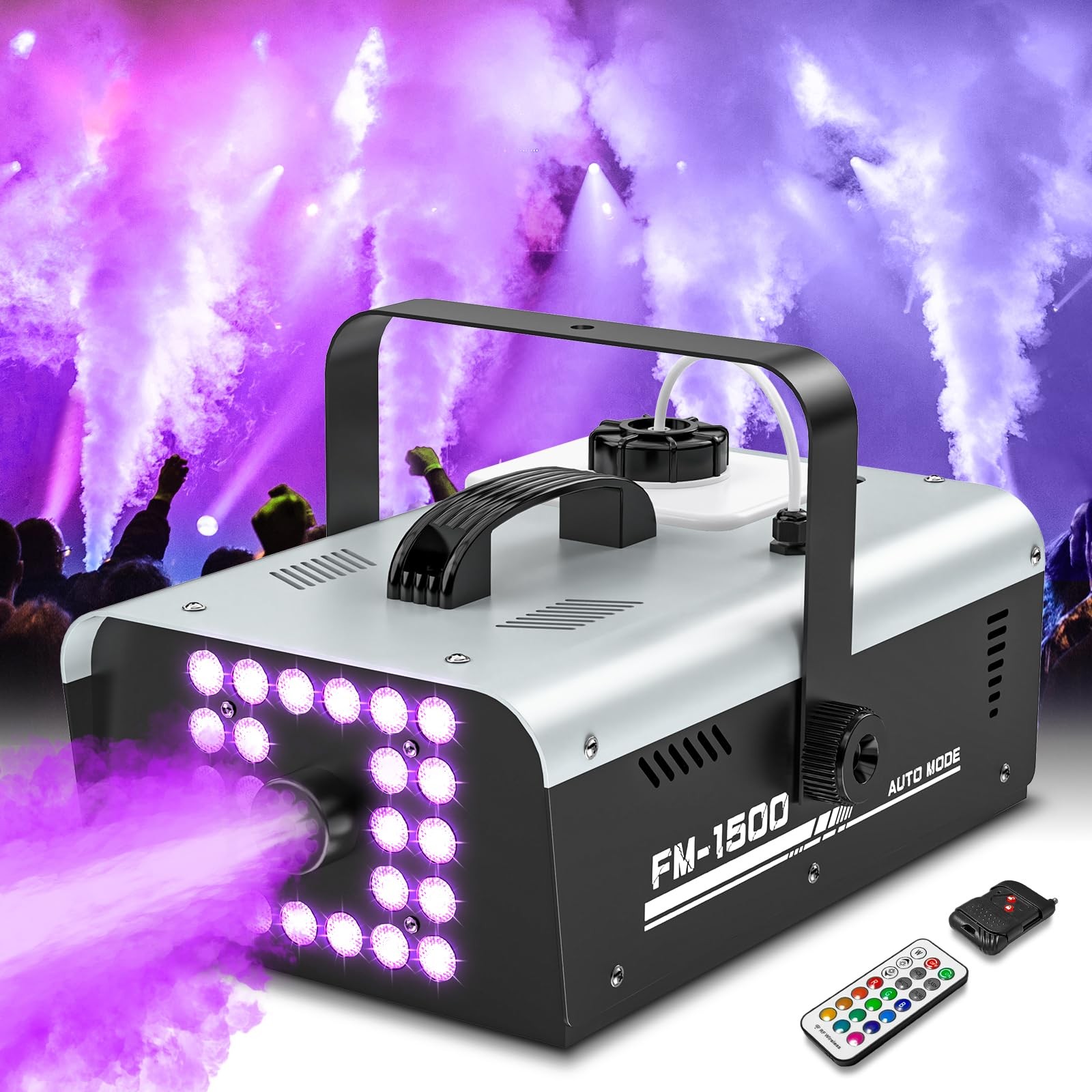 Create Spooky Fog Effects Instantly - 1500W Machine with 24 LED Strobe