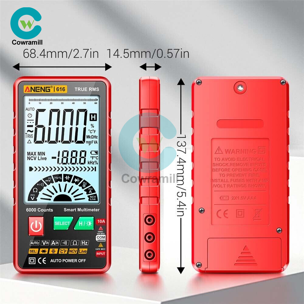 ANENG 616 Backlight Digital LCD Multimeter 6000 Counts AC/DC Voltage Current