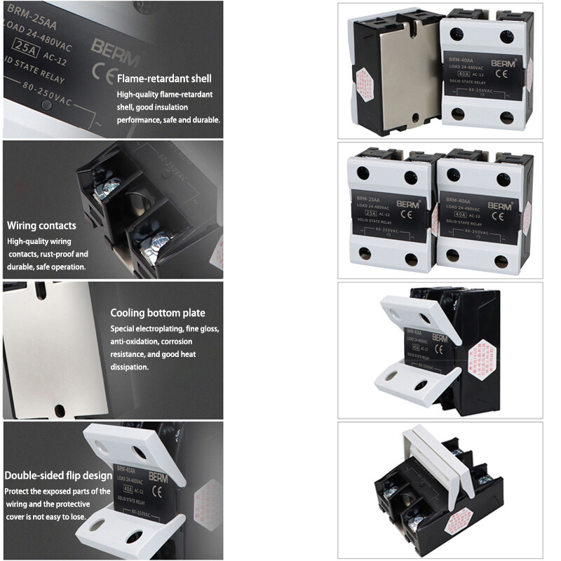 10-100 Amp Single Phase BRM Solid State Relays Module AC 80V-250V to AC 24-480V