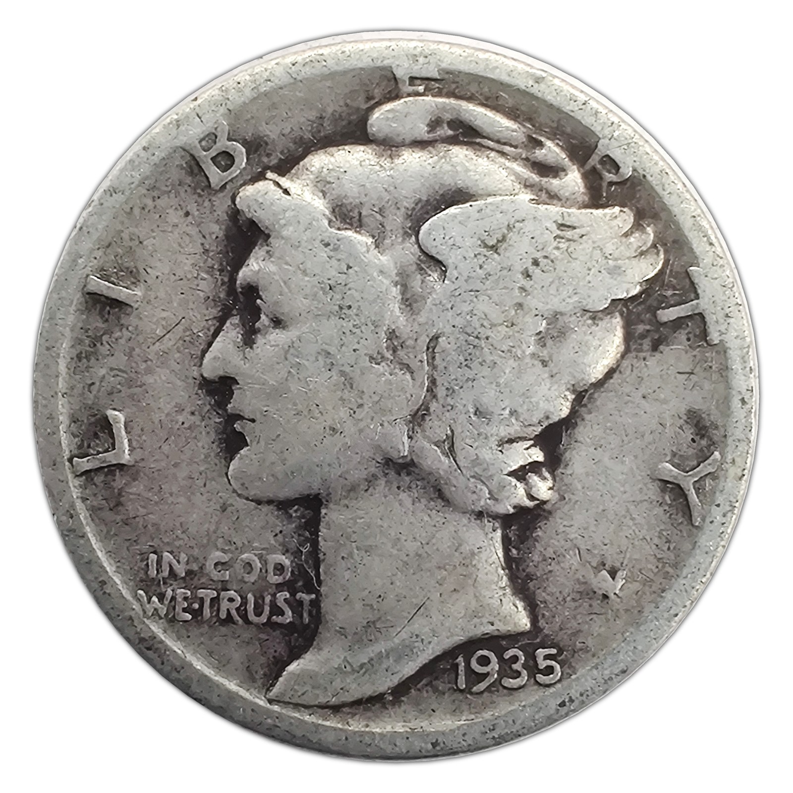 1935-S Mercury Dime G Good 90% Silver