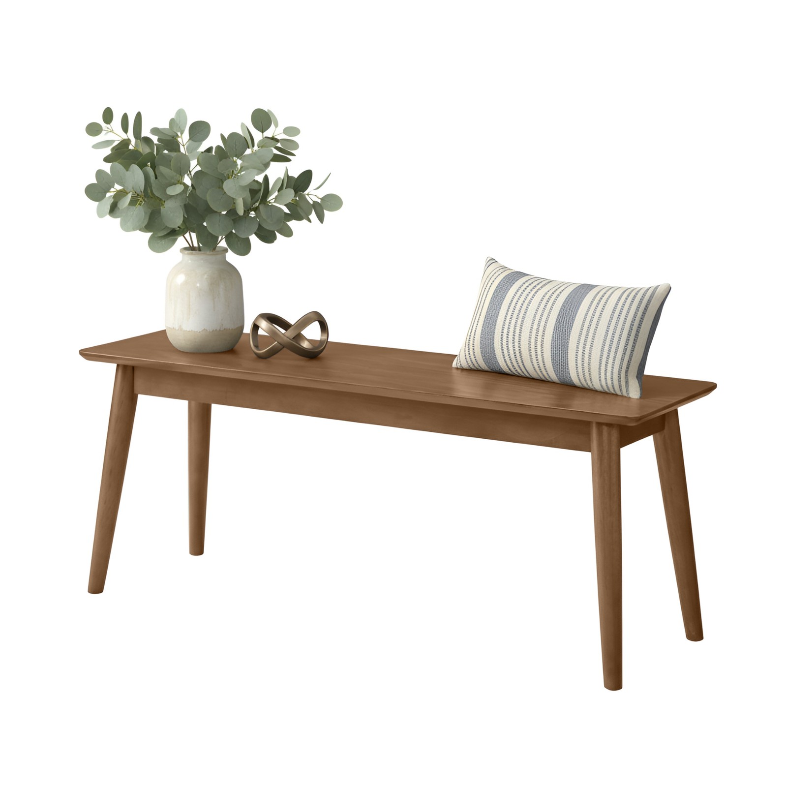 Alaterre Furniture Calais 46 Inch Solid Wood Dining Bench, Pecan Finish