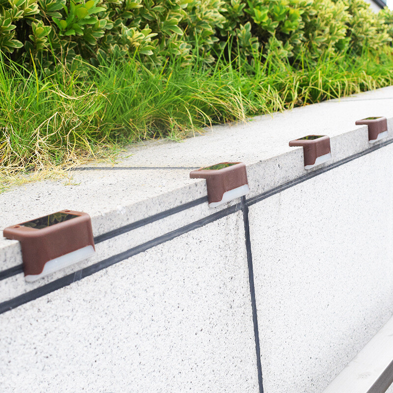 4Pcs Solar LED Deck Lights Outdoor Path Garden Pathway Stairs Step Fence Lamp US