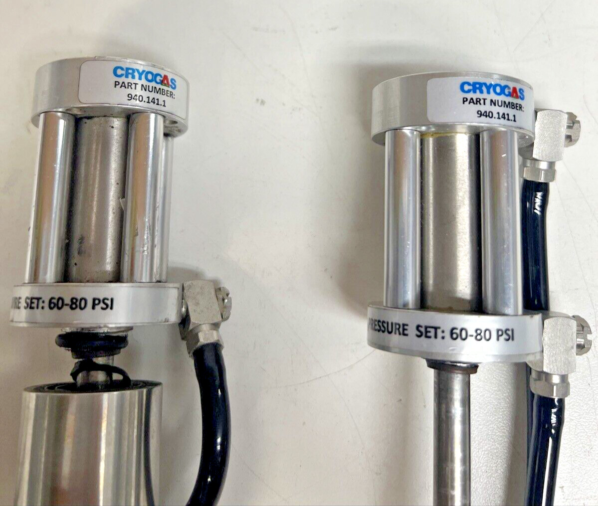 2x CRYOGAS 940.141.1, GN2 PRESSURE SET: 60-80 PSI
