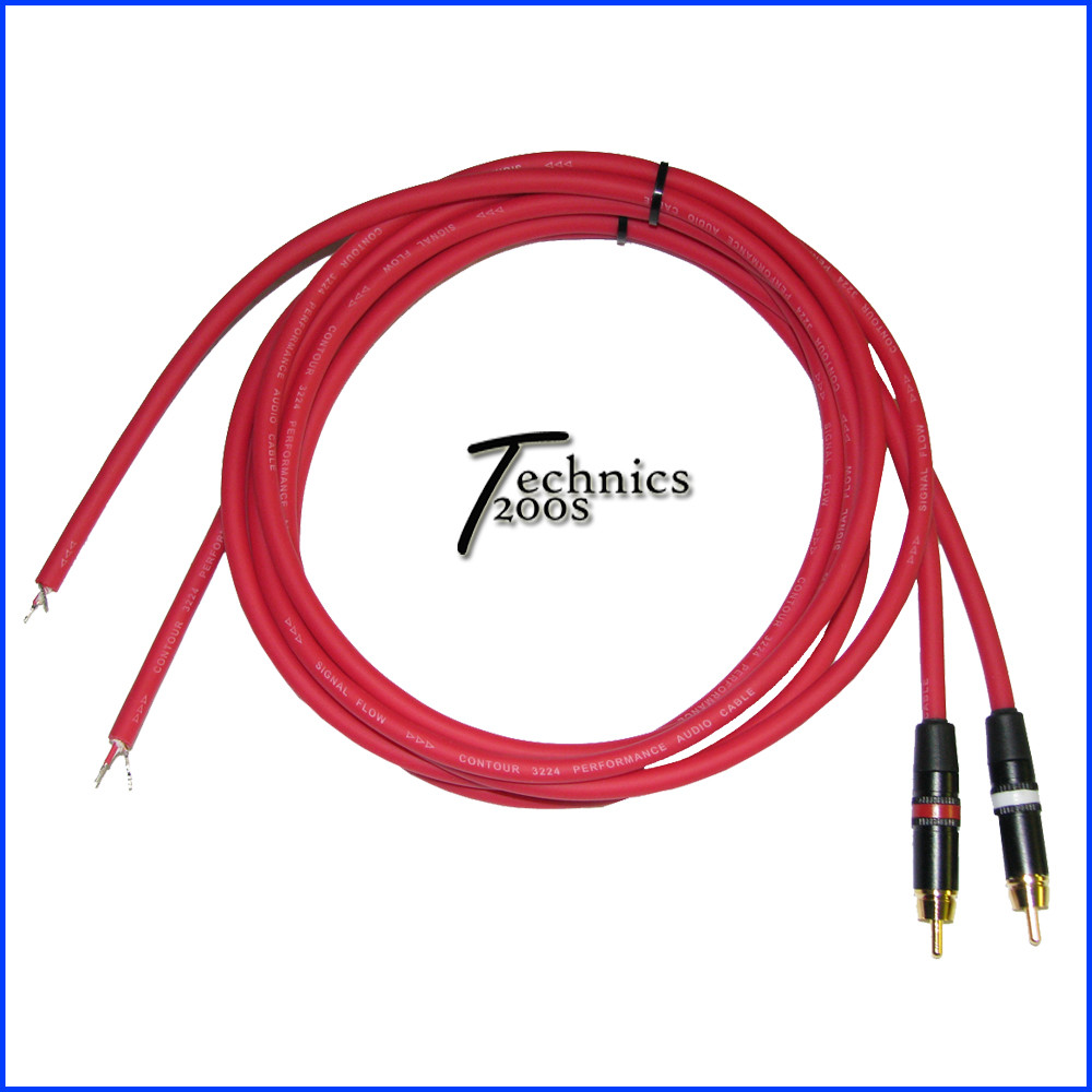 RED TECHNICS 1200 6FT PERFORMANCE RCA CABLE W/ NEUTRIK REAN GOLD CONNECTS RCAs