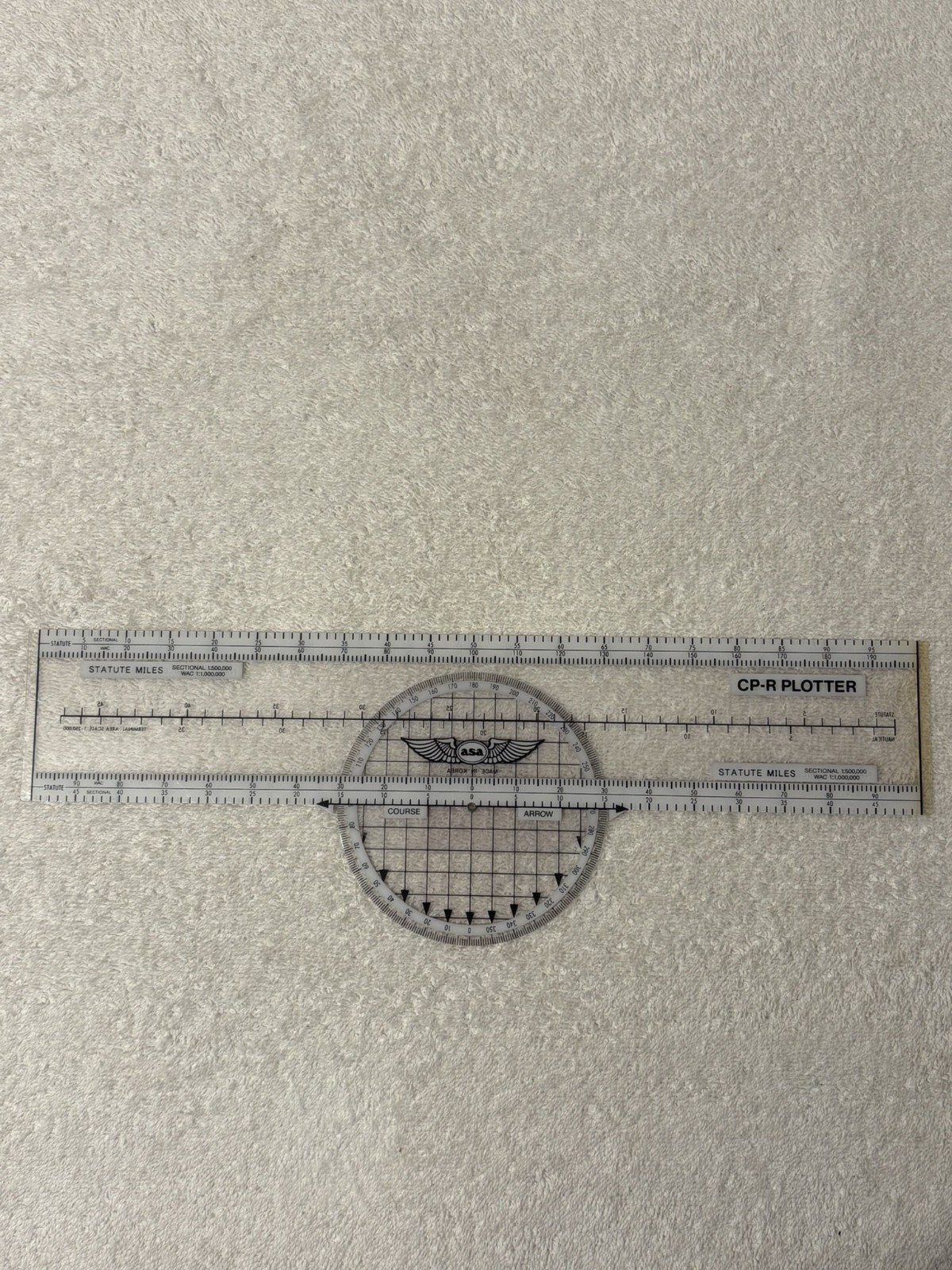 ASA ROTATING CP-R PLOTTER Statute and Nautical Miles; 12.75 inches long