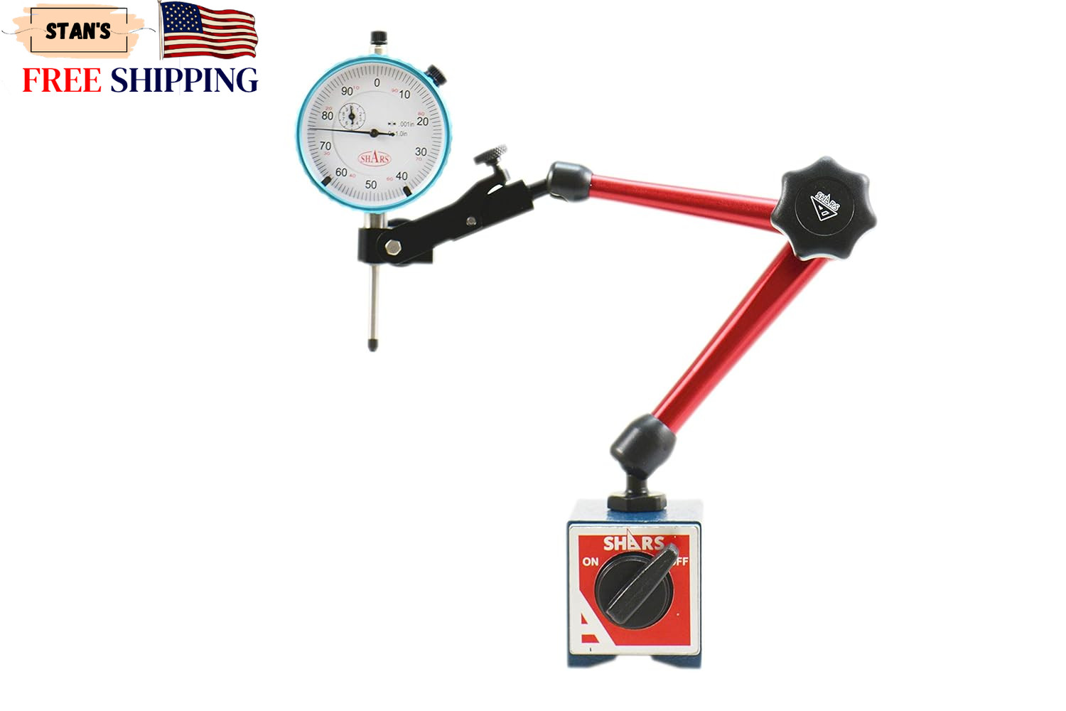 176 LBS Magnetic Base Indicator Holder with Speed-Set Fine Adjustment +1" .00...