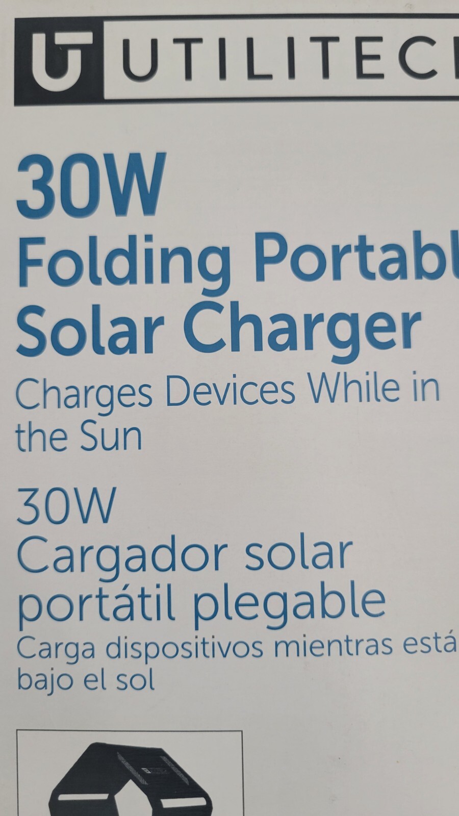 UTILITECH SOLAR PANNEL PORTABLE CHARGER 5437962 19.8VOLTS NEW