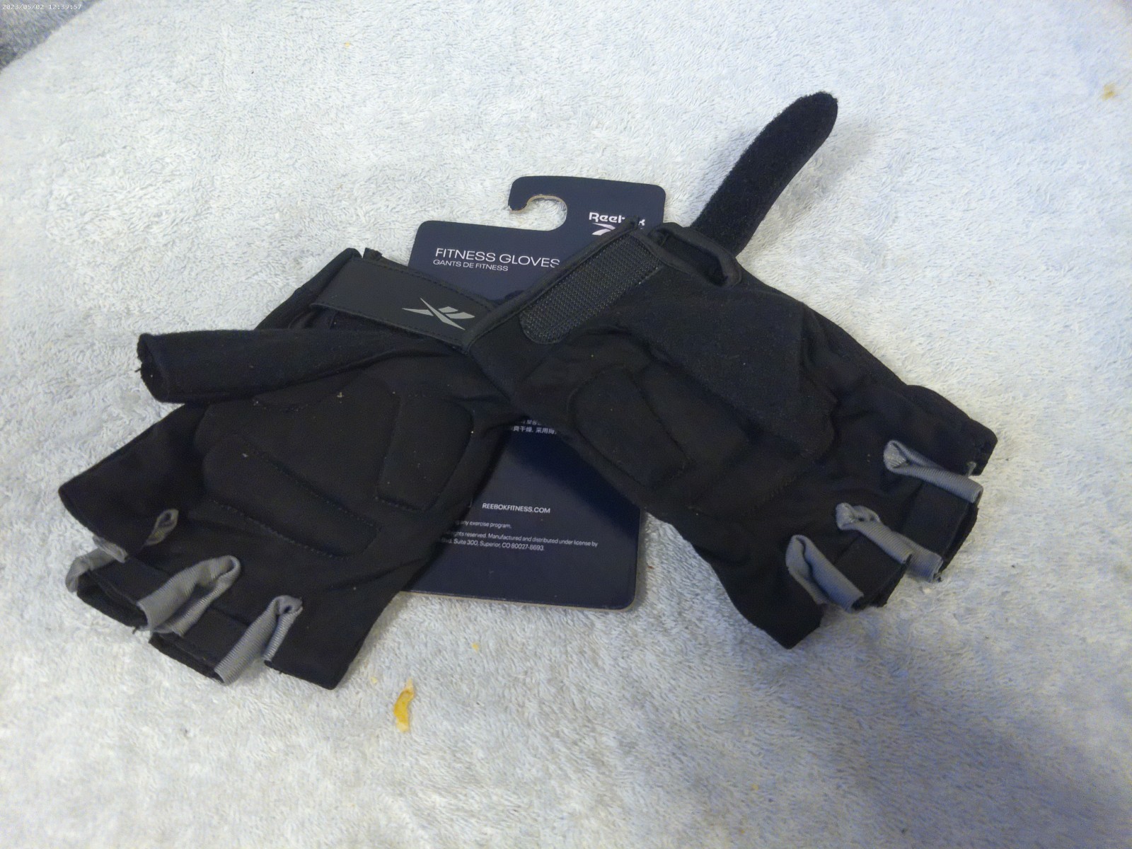 Reebok Speedwick Extra Large 8.5"-9.1" Fitness Gloves Black & Gray New