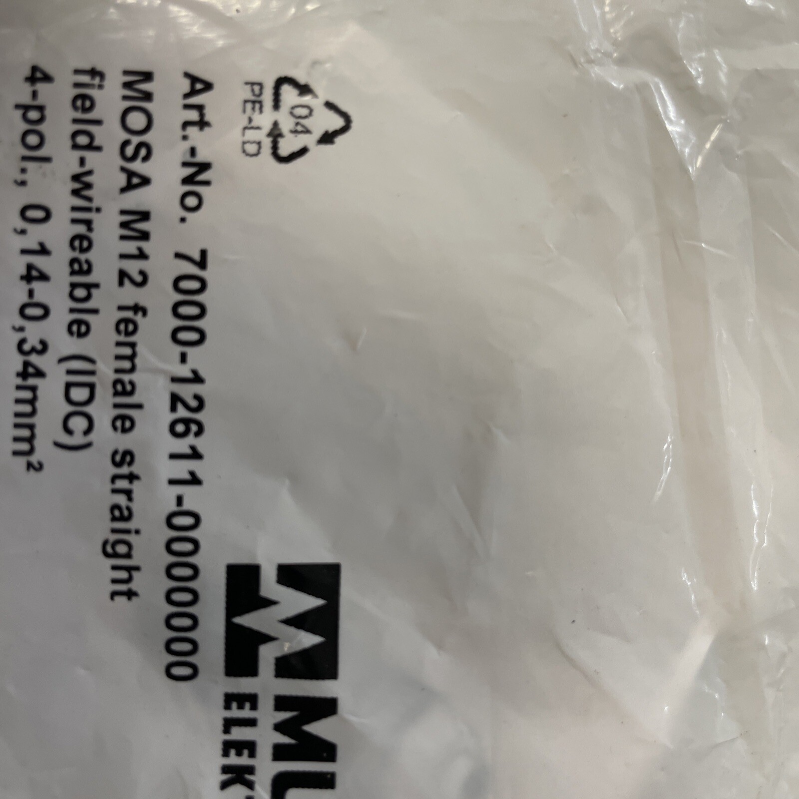 2pcs Connector Murr 7000-12611-0000000 MOSA M12