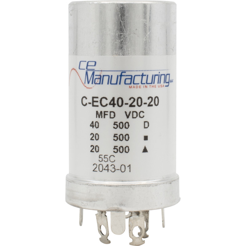 Capacitor, CE Mfg., 500V, 40/20/20 μF