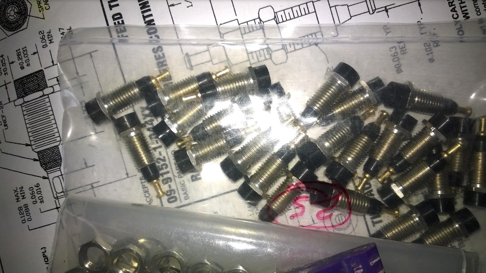 (5) MIL-C-39024/10 BLACK GOLD TIP MILSPEC PANEL JACK FOR 0.080 PIN  NOS