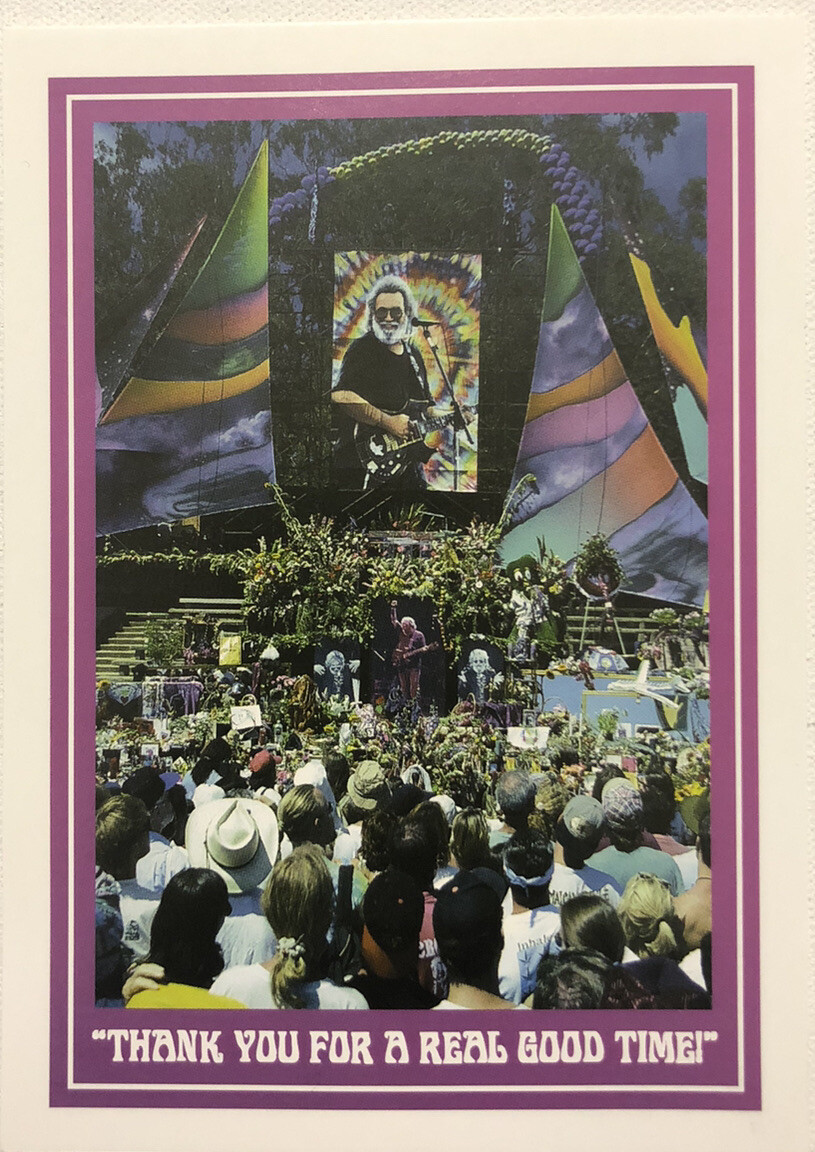 Grateful Dead Postcard “Thank You For A Real Good Time” Jerry Garcia Memorial