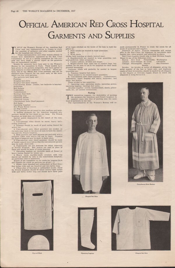 1917 AMERICAN RED CROSS MILITARY HOSPITAL SUPPLIES WORLD WAR 1 ARMY NURSE  17005