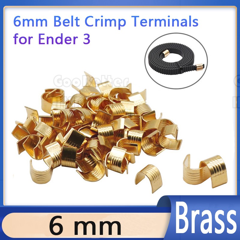 Brass Belt Crimp Terminals 6mm Wire Cable Connectors For 3D Printers Quick 10PCS
