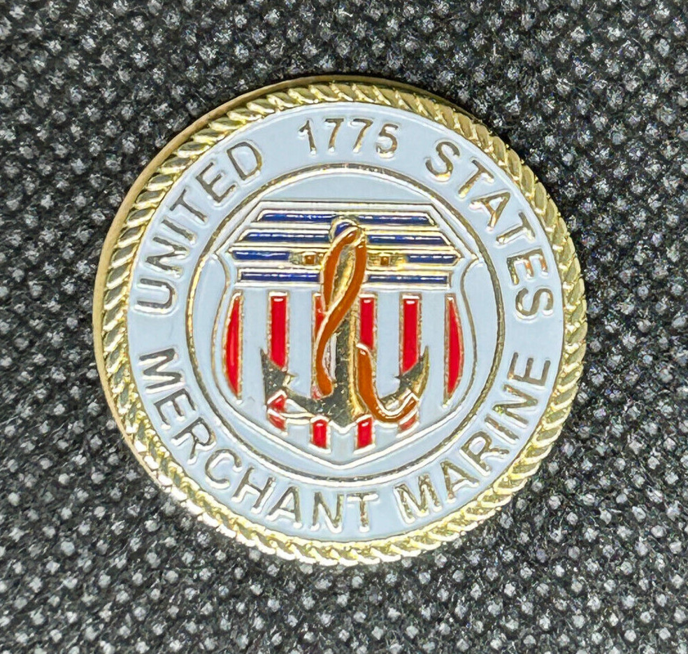 United States Merchant Marine 30mm (1-1/5") Metal Adhesive  Medallion