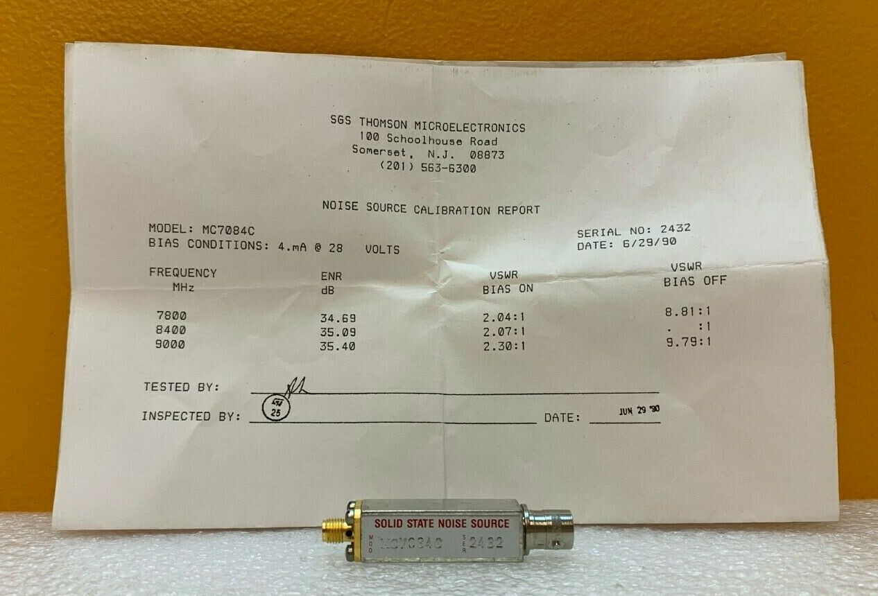 Microwave Semiconductor Corp (MSC) MC7084C 7800 to 9000 MHz, Noise Source. New!