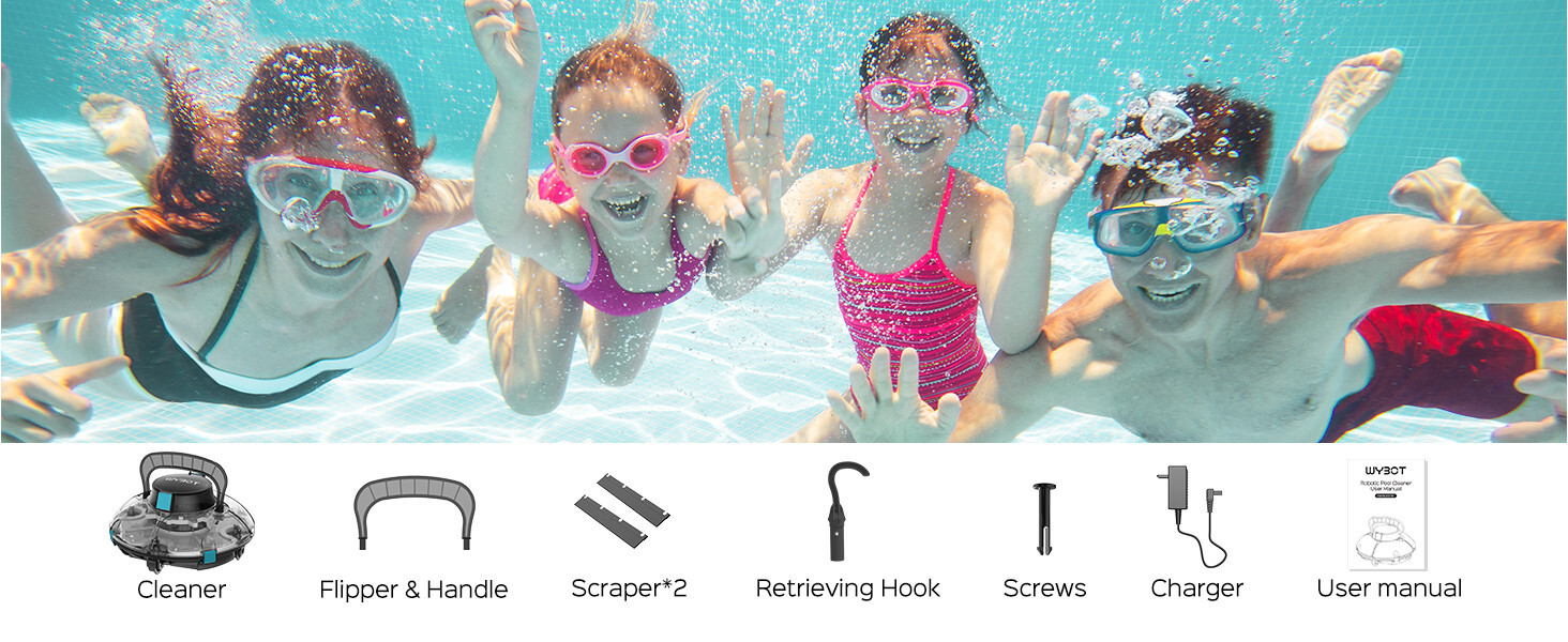 light duty transparent Cordless Robotic Pool Cleaner 538sq.ft Flat Above Ground
