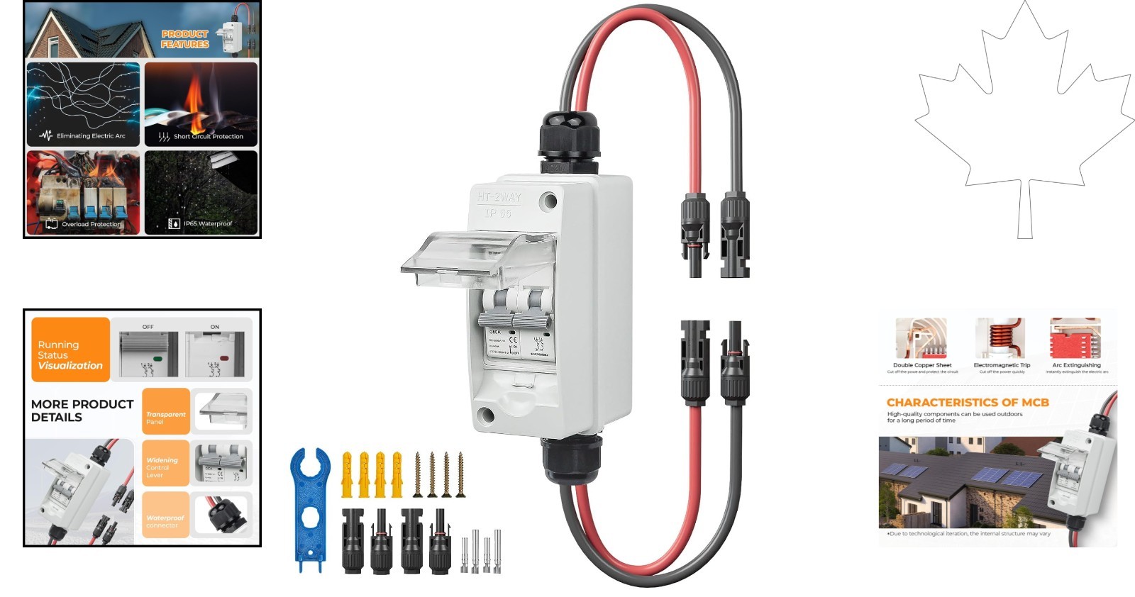 Easy-Install 1000V 60A Solar Disconnect Switch with Waterproof Features for RVs