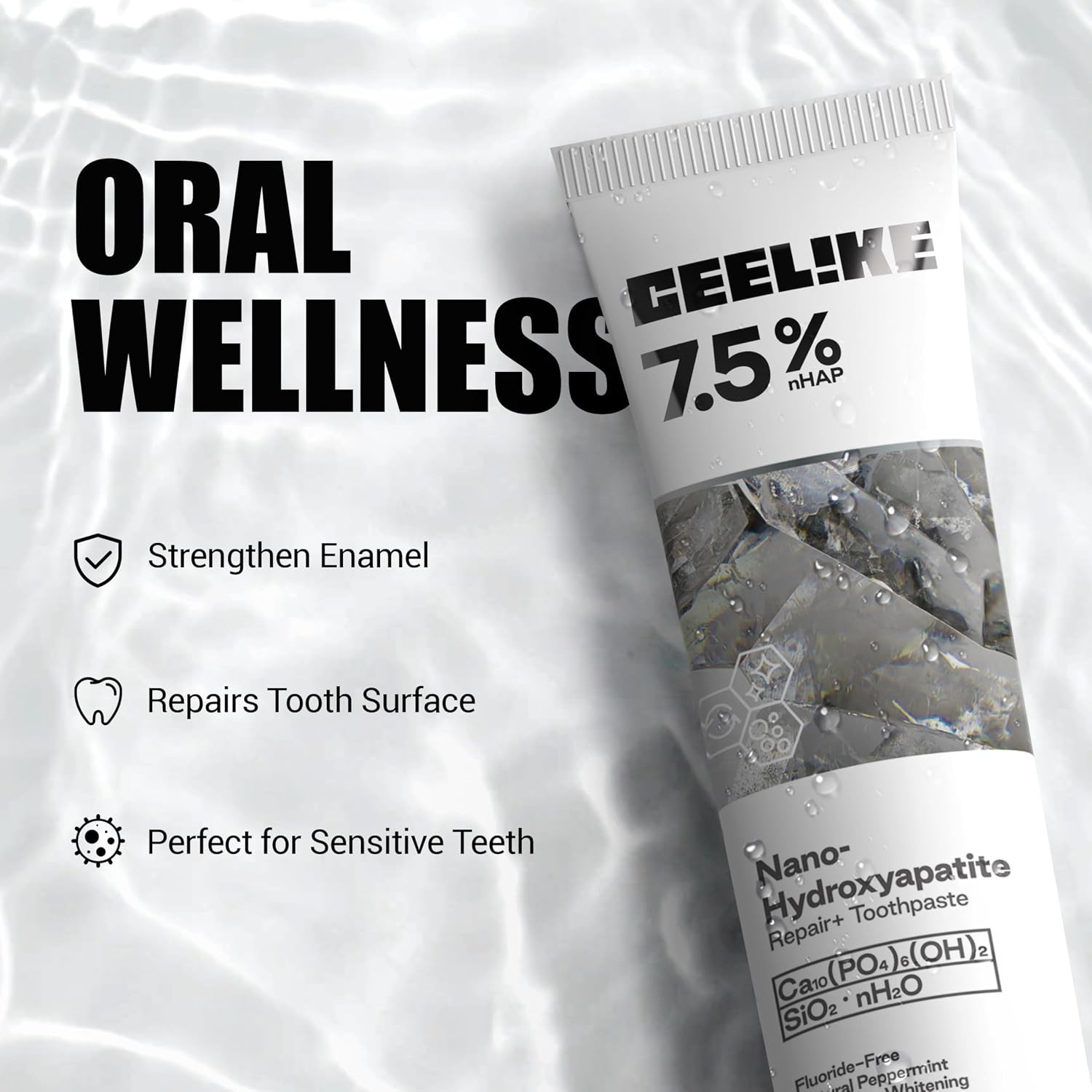 CEELIKE 7.5% Nano Hydroxyapatite Toothpaste - 2 x 4.23 oz
