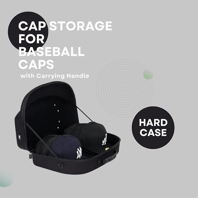 Homiegear Authentic Cap Carrier Case for 24 Caps with Branded Cap Clip Black -