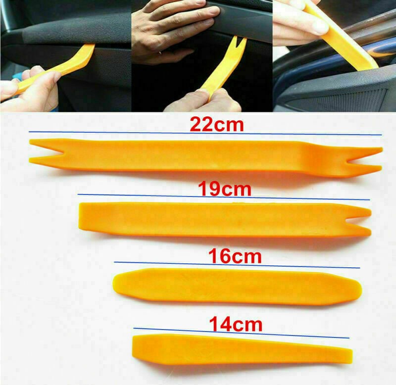 4xCar Door Trim Removal Tool Pry Bar Panel Dash Radio Body Clip Installer Kit US