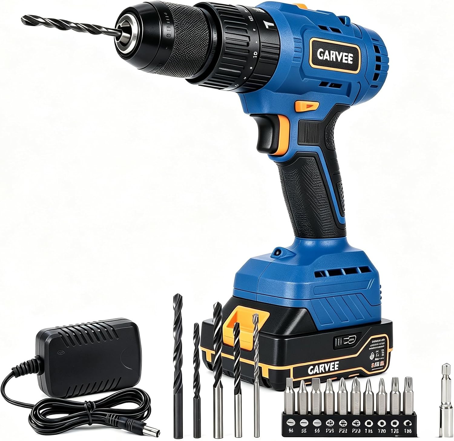 1/2" Cordless Brushless Impact Driver Hammer Drill 18V Battery Charger 2 Speeds