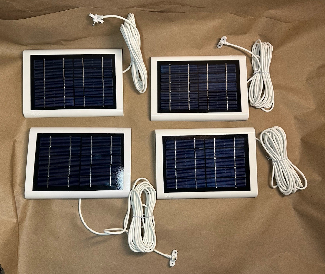 4X Ring Solar Panel for Ring Spotlight Cam Battery/Stick Up Cam Battery - White