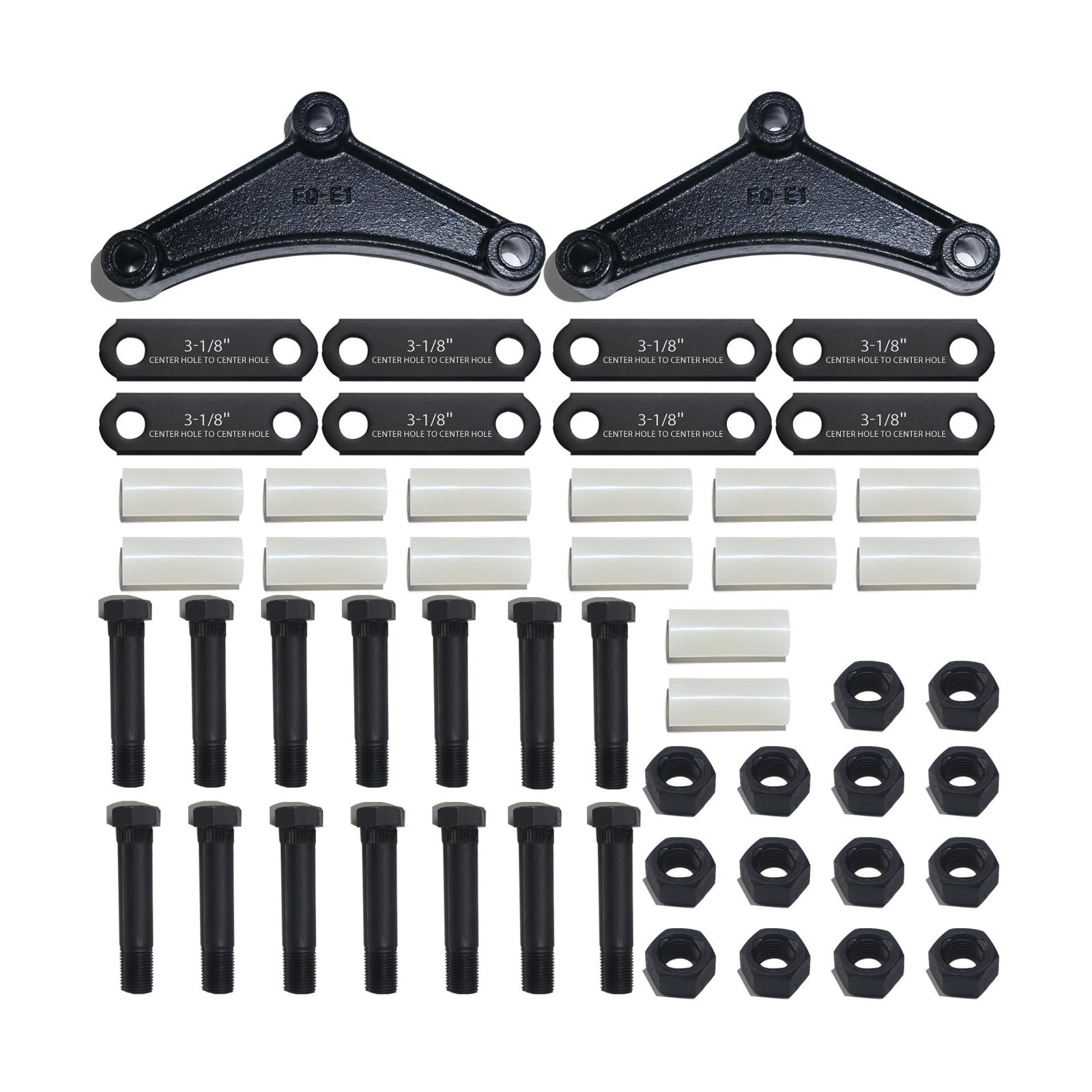 Trailer Axle Equalizer 312L Shackle Kit for Double Eye Leaf Springs 3500 lbs ...