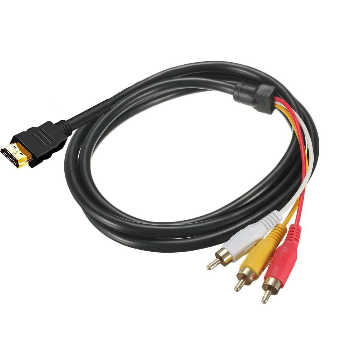 HDMI to 3 RCA Cable, 1080P 5ft/1.5m Male 3-RCA Video Audio AV Lead Wire...