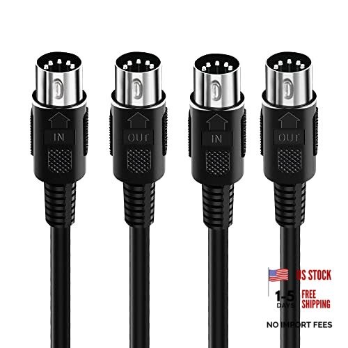 2-Pack 6.6FT MIDI Cable, Male to Male 5-Pin MIDI Cable for MIDI Keyboard,