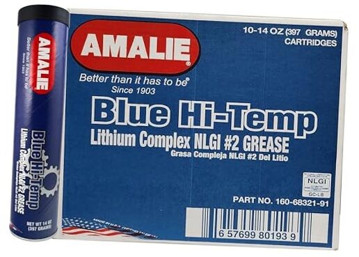 Blue Hi-Temp Grease #2 (160-68321-91) 14 Oz Tube, Pack of 10 | Made 14 Ounce
