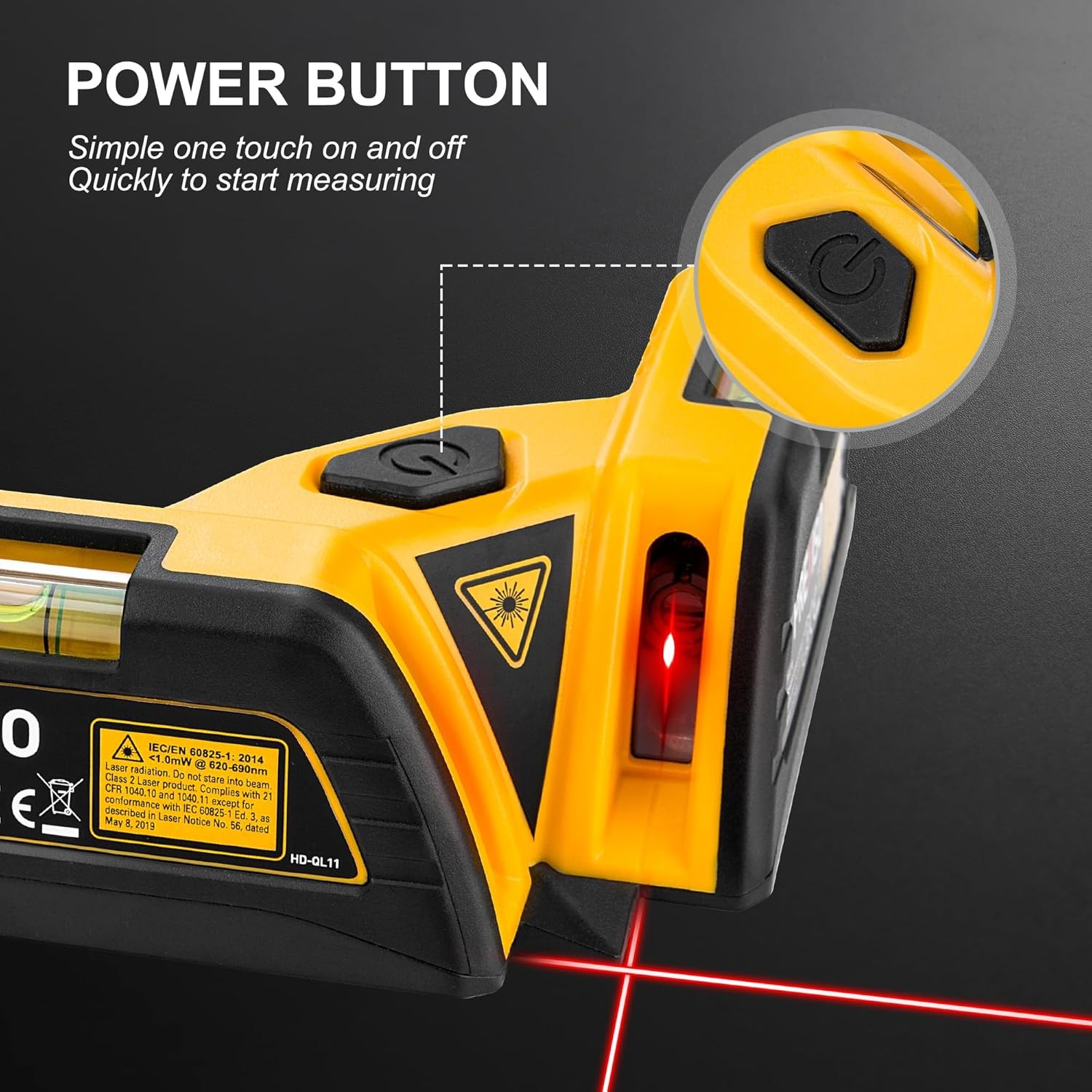 PREXISO 30Ft Magnetic Square Laser Level 90° Tile Line with 2 Bubble Vials USA