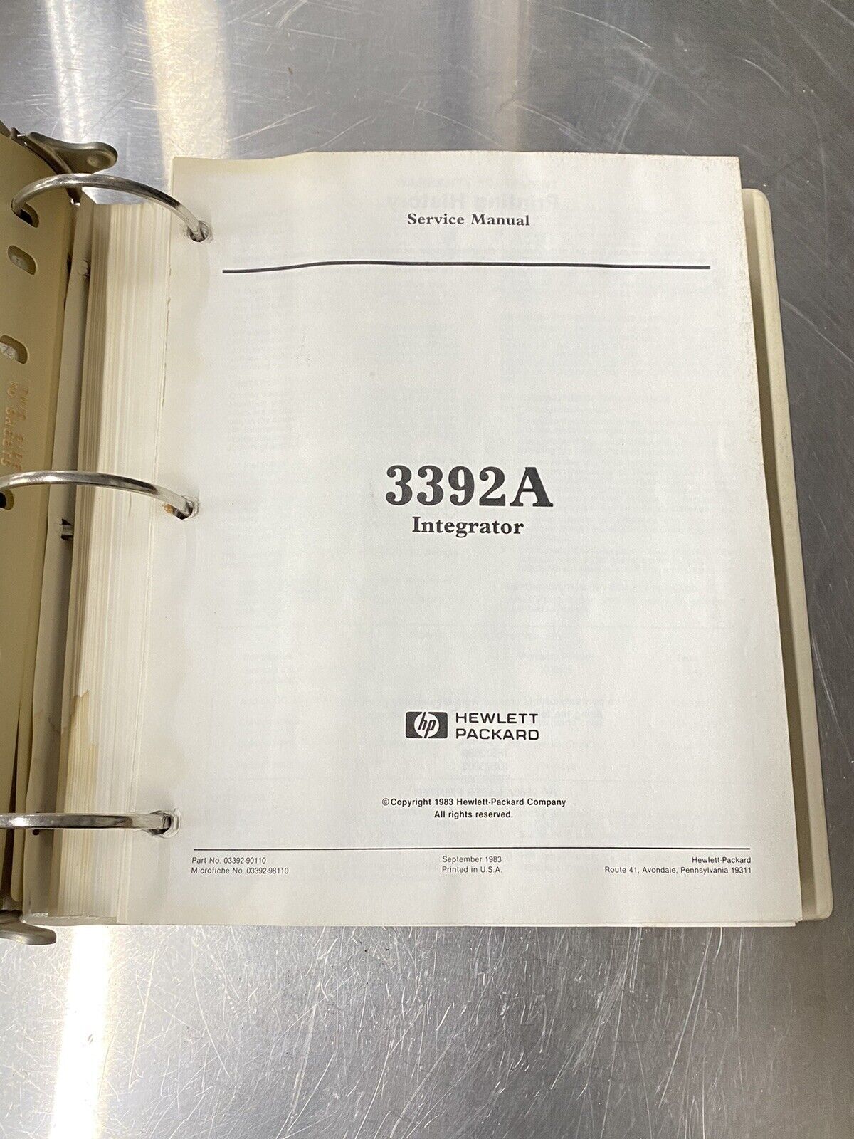 Hewlett Packard HP 3396A Integrator - Users Guide / Manual / Instructions