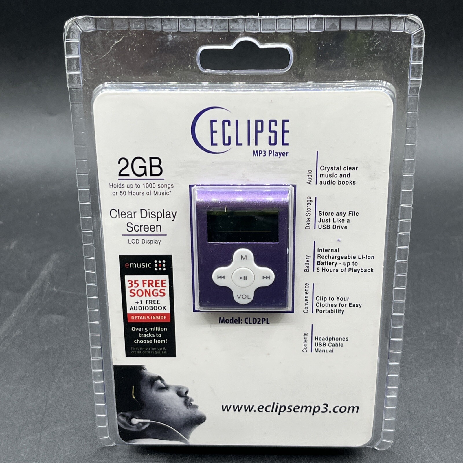Eclipse 2 GB Flash MP3 Player -Mach Speed - Purple (CLD2PL)