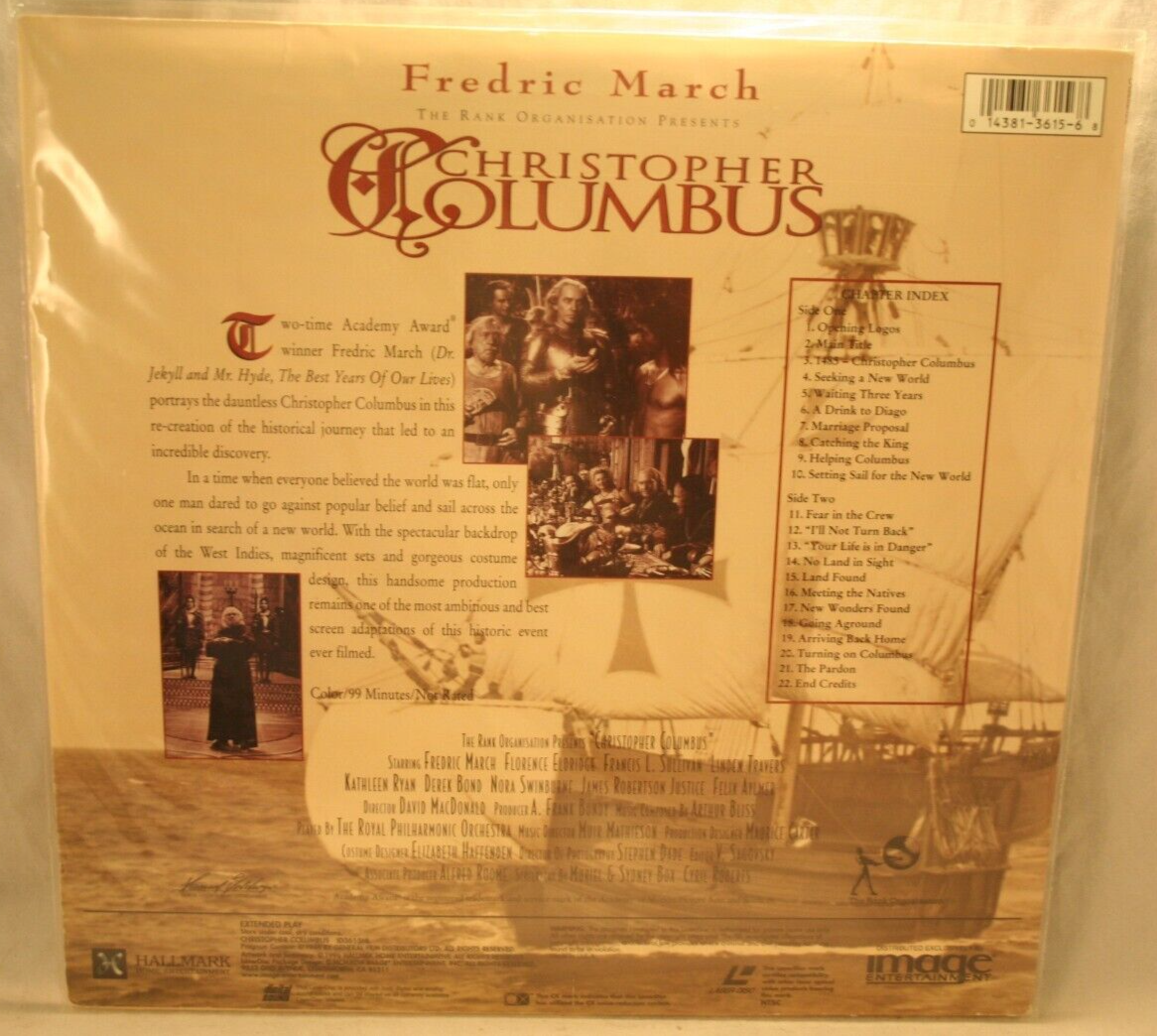 Laserdisc r * Christopher Columbus * Fredric March Florence Eldridge