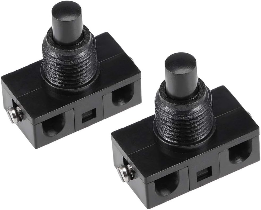 Inline Foot Pedal Push Button Switch, Ufo-Type Lamp Control, Black, 2 Pieces