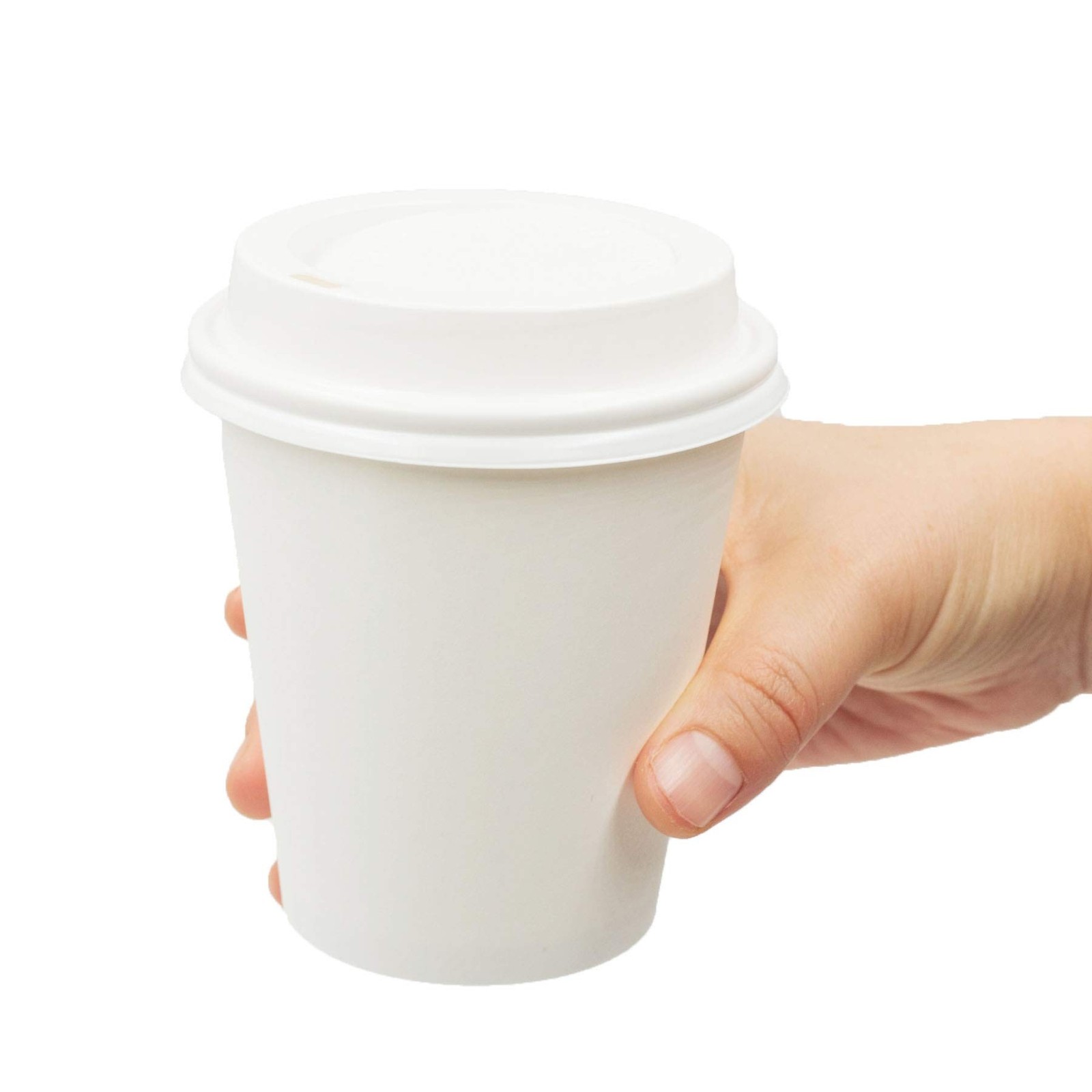 Golden Apple, Disposable White Paper Coffee Cups 10 oz. Cups & Lids Quantity ...