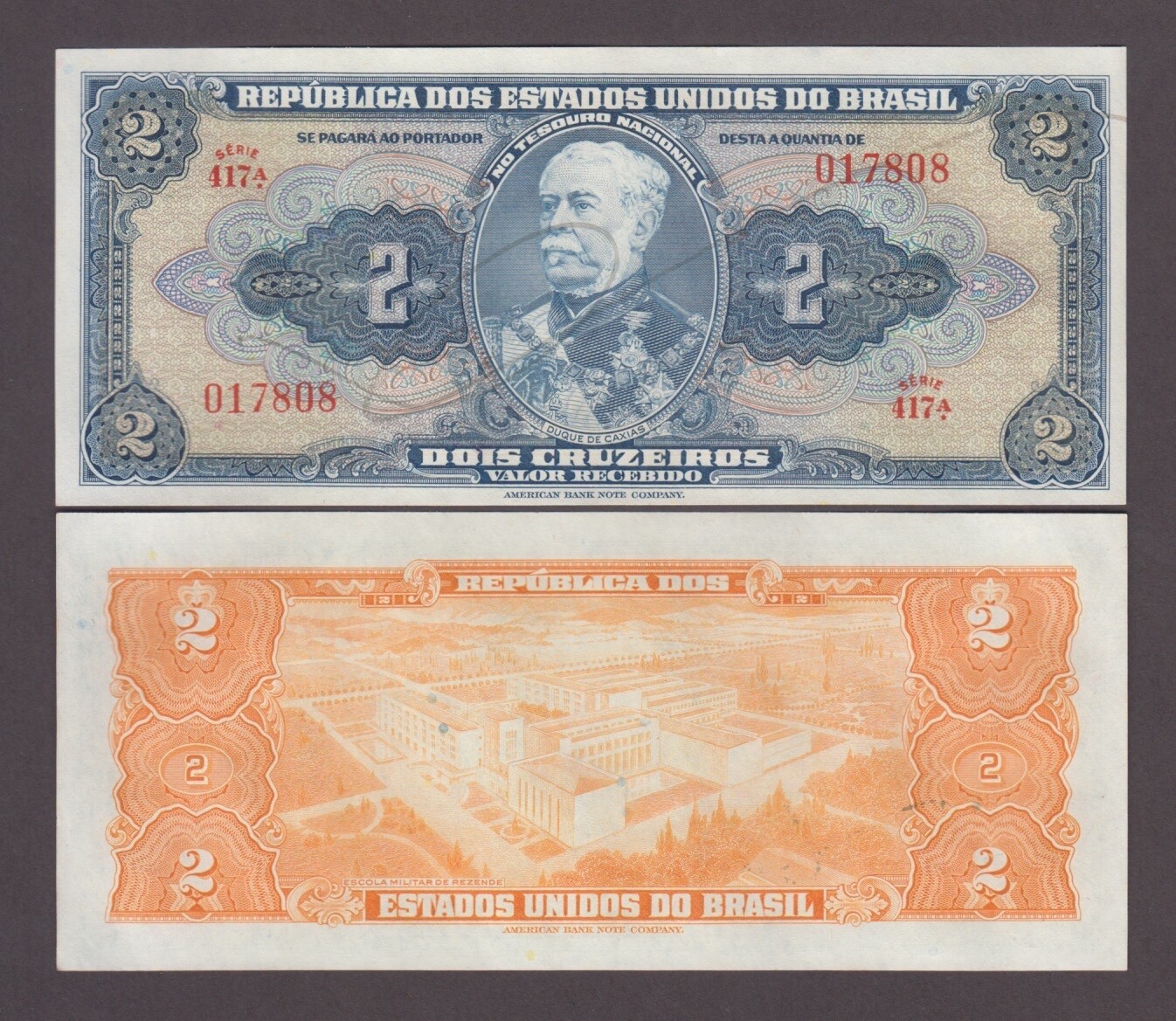 BRAZIL P.23a  2 CRUZEIROS HAND SIGNED  UNC  WE COMBINE       2503