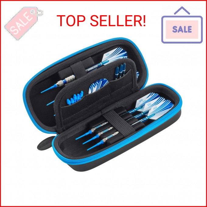 Casemaster Sentry Dart Case Holds Soft & Steel Tip & Accessories Black/Blue