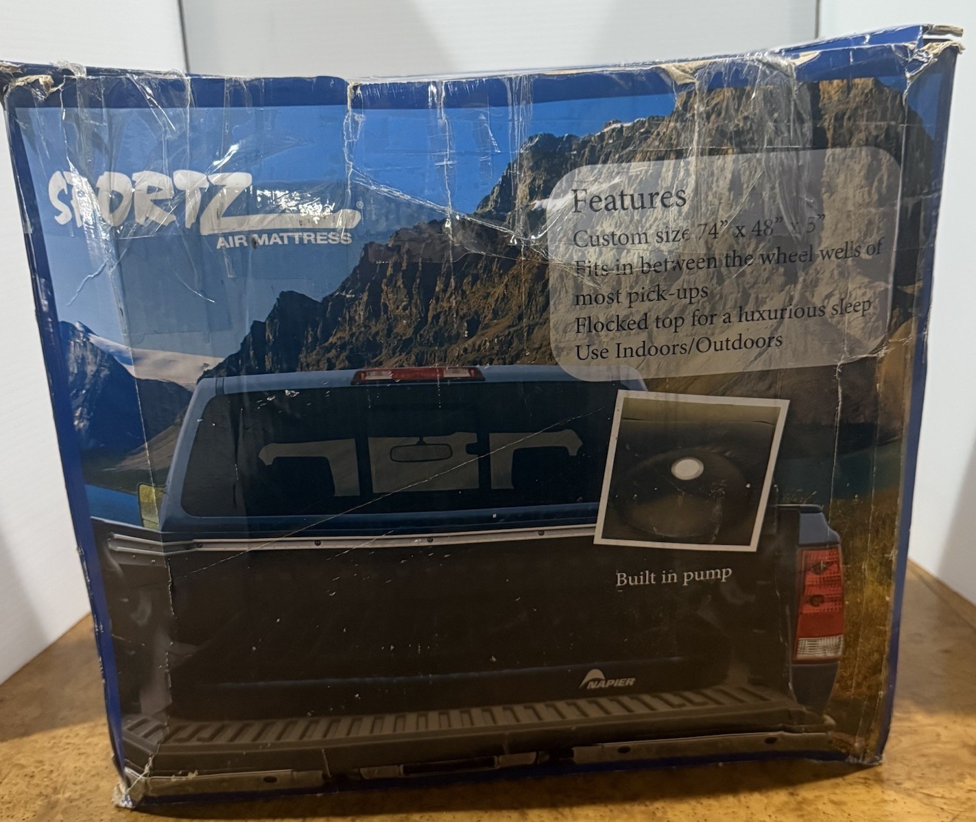 Napier Outdoors Sportz Truck Air Mattress w/ Built in Hand Pump 74”X 48”x5” NEW