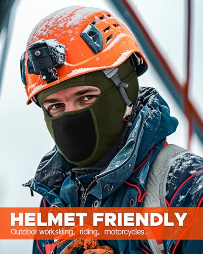 Balaclava Face Ski Mask with Movable Deisgn for Men Women-Fleece 1 Armygreen
