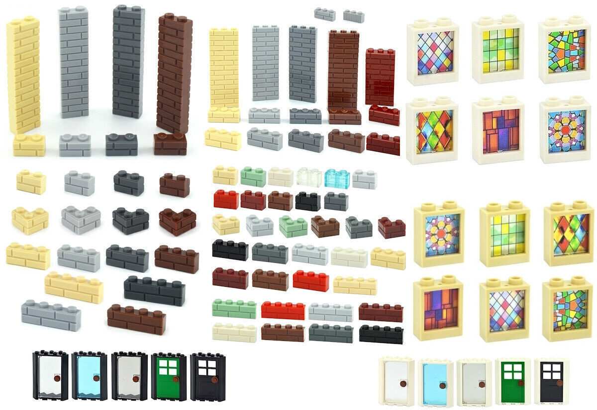 Modified Bricks Wall Masonry Profile For Lego 1x2 1x3 1x4 #98283 Windows Doors